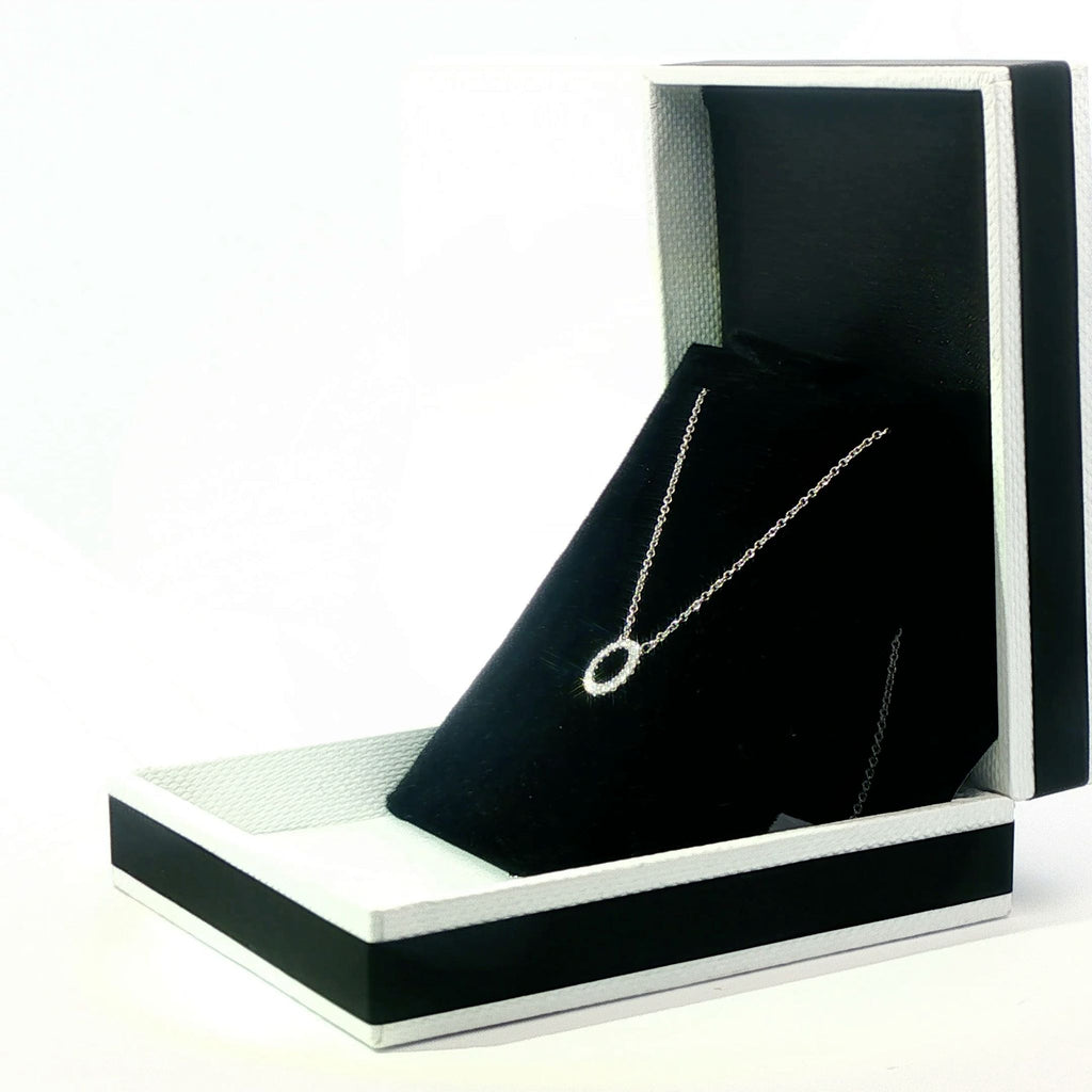 18k White Gold Halo Diamond Pendent - FREE NEXT DAY DELIVERY