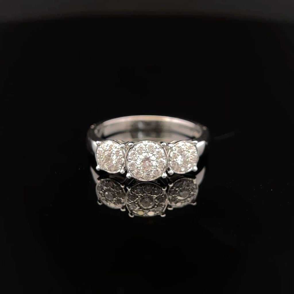 18k White Gold Three Stone 0.5carat Diamond