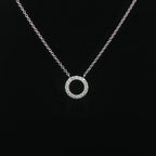 18k White Gold Halo Diamond Pendent - FREE NEXT DAY DELIVERY