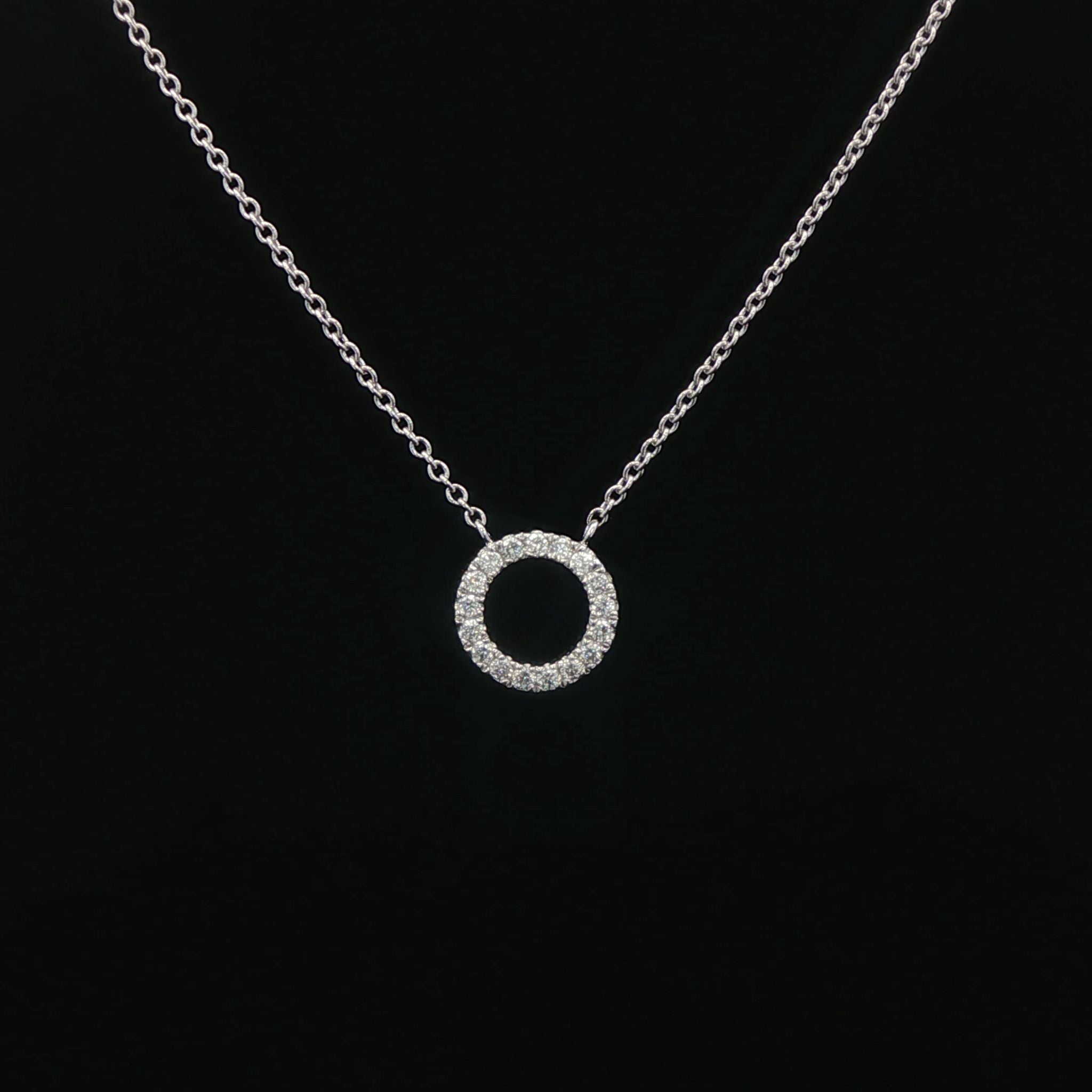 18k White Gold Halo Diamond Pendent - FREE NEXT DAY DELIVERY