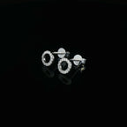 18k White Gold Halo 0.14ct Diamond Earrings - FREE NEXT DAY DELIVERY