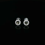 18k White Gold Halo 0.14ct Diamond Earrings - FREE NEXT DAY DELIVERY