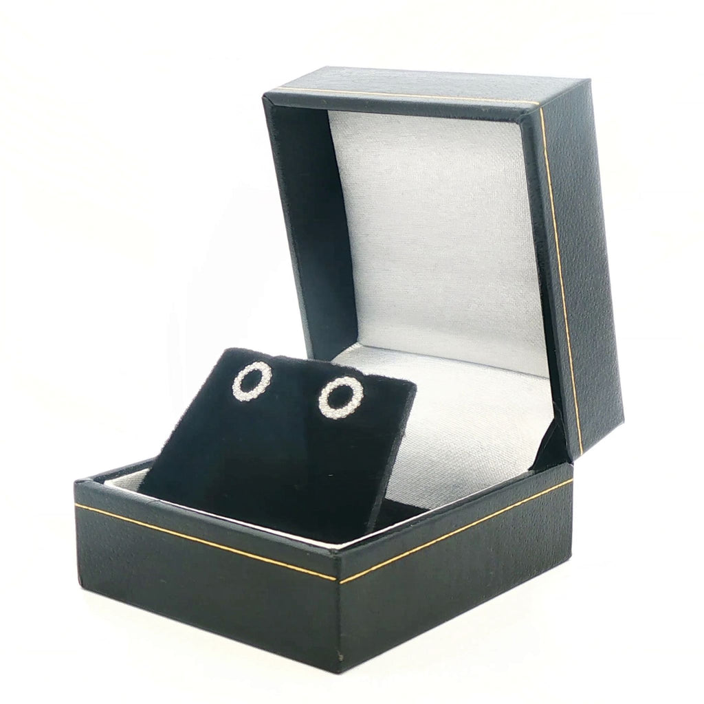 18k White Gold Halo 0.14ct Diamond Earrings - FREE NEXT DAY DELIVERY