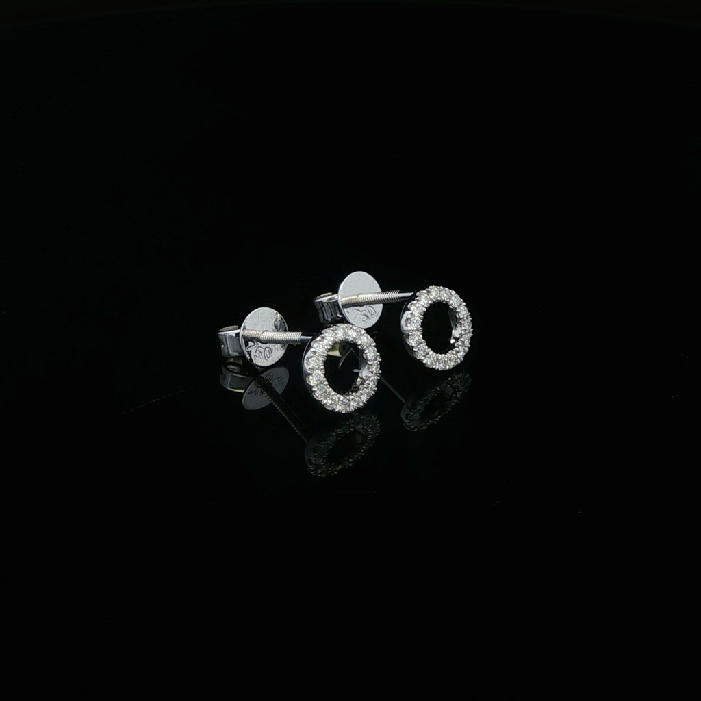 18k White Gold Halo 0.14ct Diamond Earrings - FREE NEXT DAY DELIVERY