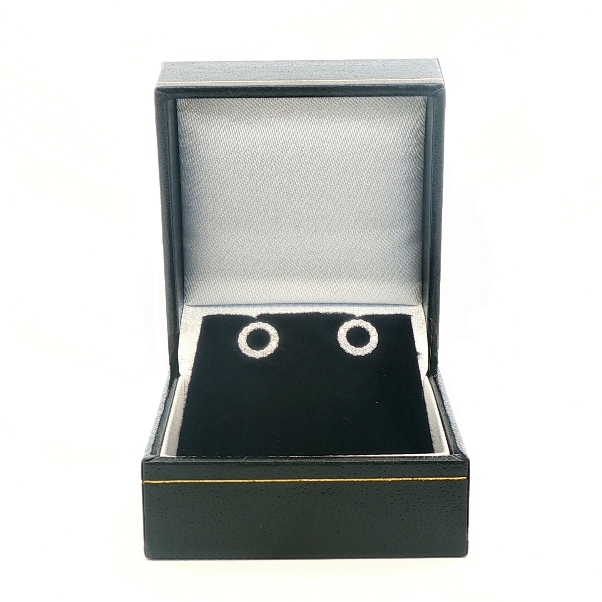 18k White Gold Halo 0.14ct Diamond Earrings - FREE NEXT DAY DELIVERY