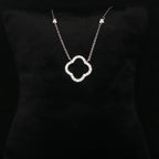 Four Leaf Clover Diamond Necklace - 9k White Gold - FREE NEXT DAY DELIVERY