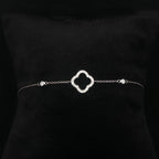 Four Leaf Clover Diamond Bracelet - 9k White Gold - FREE NEXT DAY DELIVERY