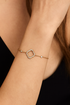 Four Leaf Clover Diamond Bracelet - 9k Yellow Gold - FREE NEXT DAY DELIVERY