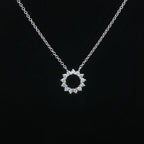 18k White Gold Diamond Halo Necklace