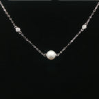 18k White Gold Pearl and Diamond Necklace
