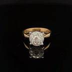 18k Gold Illusion 0.76c Diamond Cluster Ring
