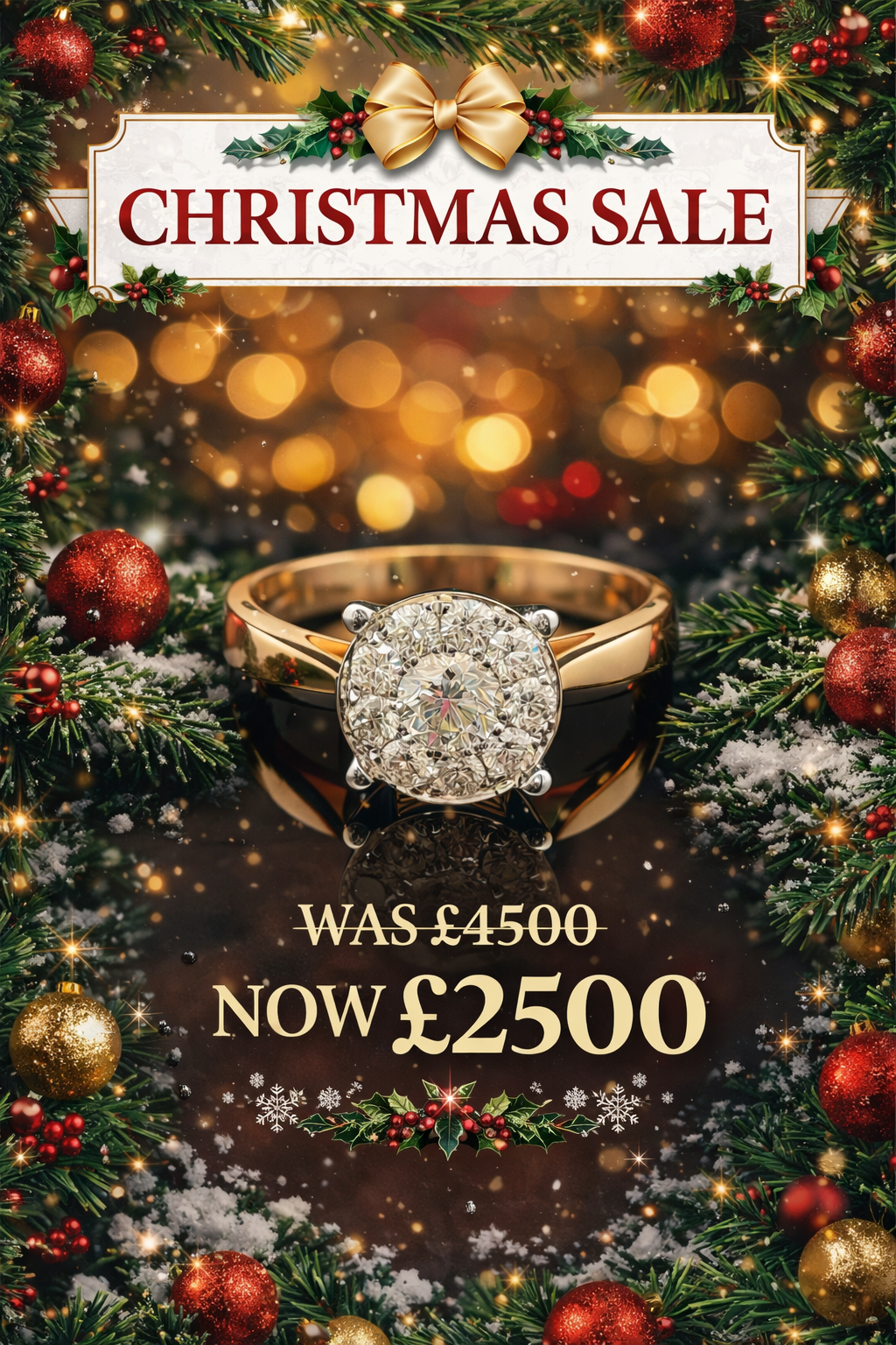 18k Gold Illusion 0.76c Diamond Cluster Ring