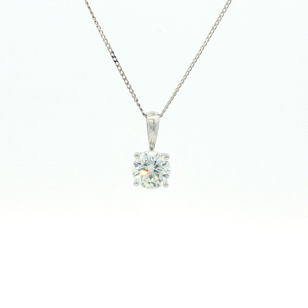 Diamond Necklace 1ct Lab in 9k White Gold