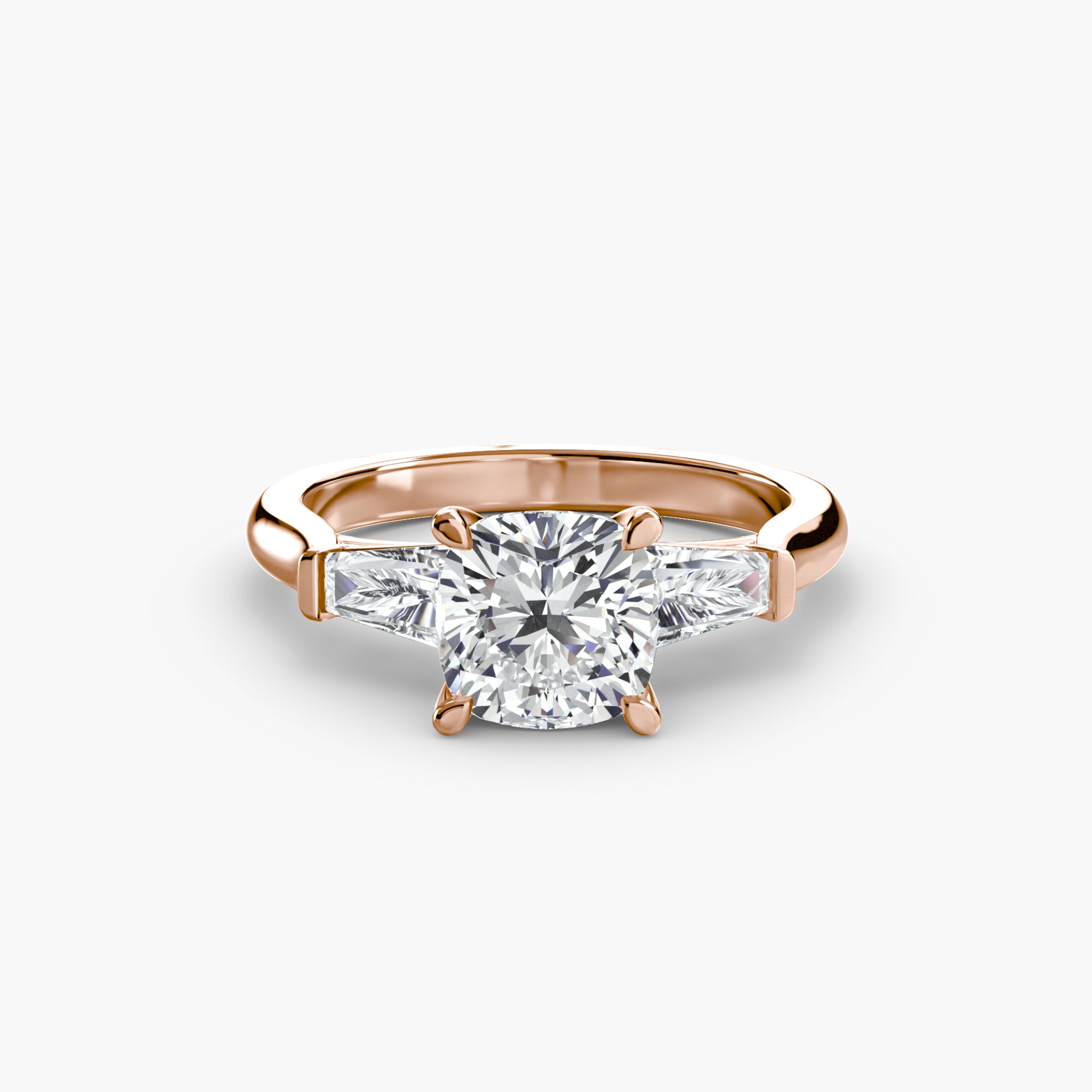 The Gratia Cushion Three Stone Ring
