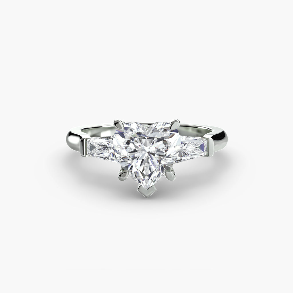 The Gratia Heart Three Stone Ring