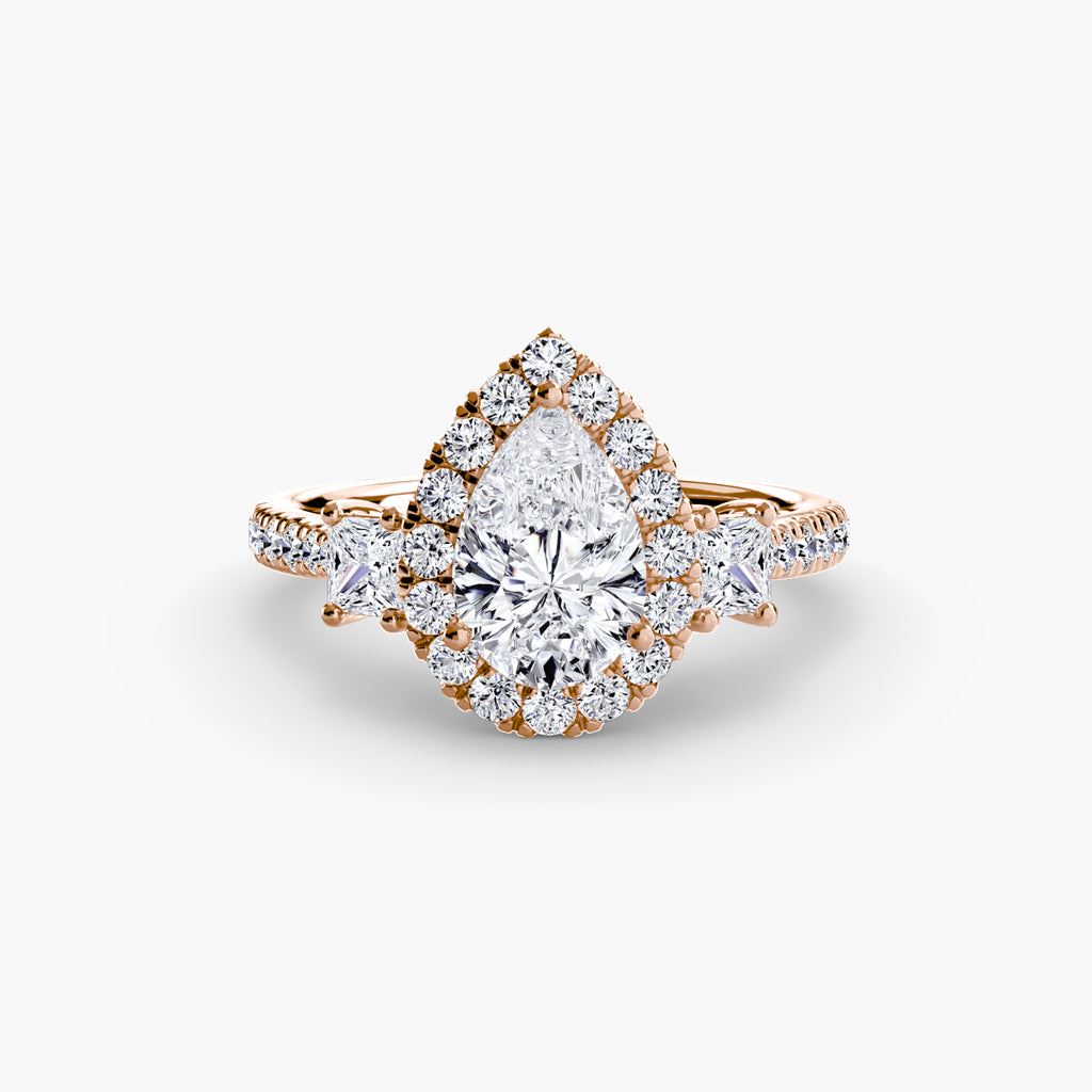 The Florencia Pear Halo Ring