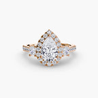 The Florencia Pear Halo Ring