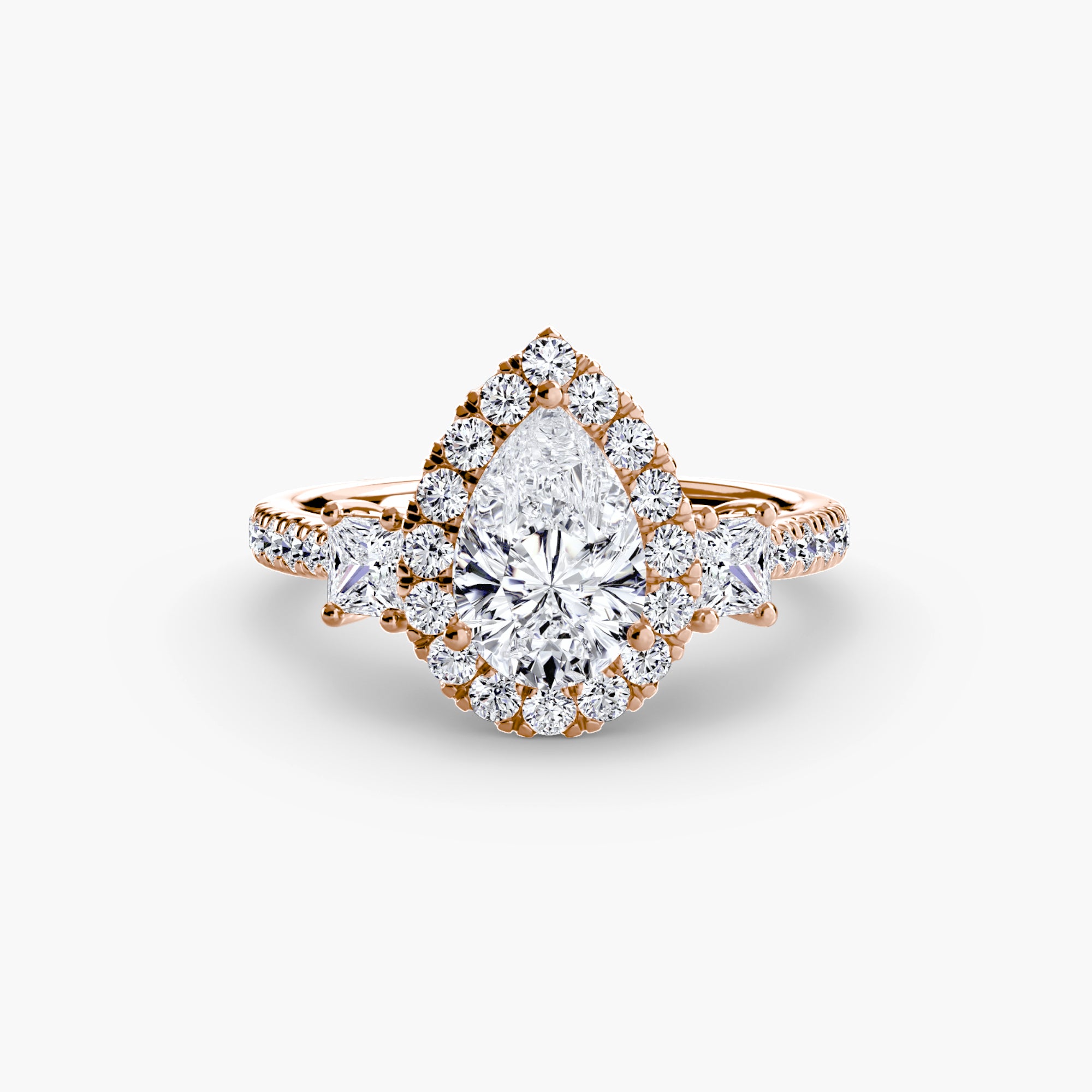 The Florencia Pear Halo Ring