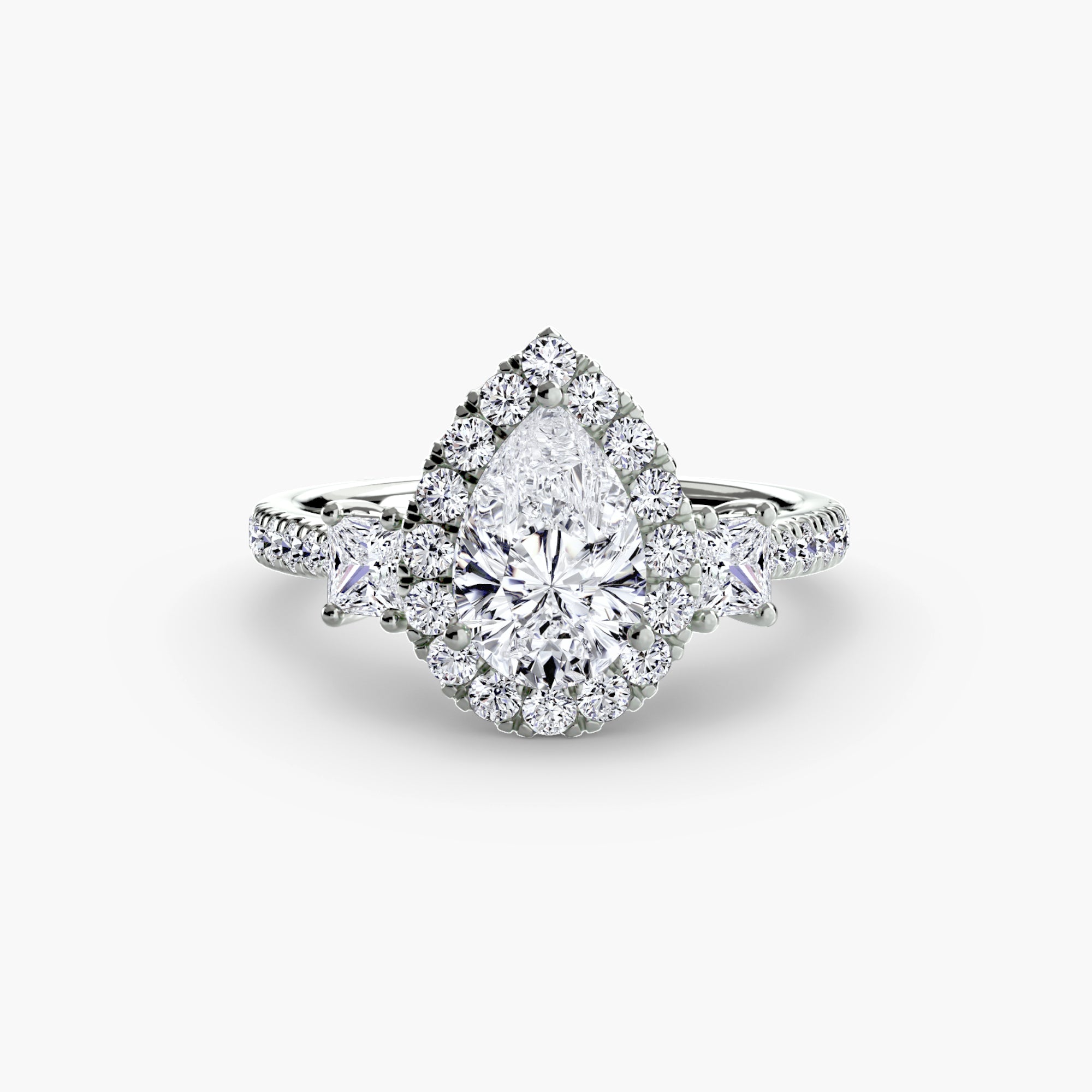 The Florencia Pear Halo Ring