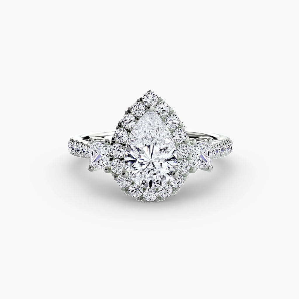 The Florencia Pear Halo Ring