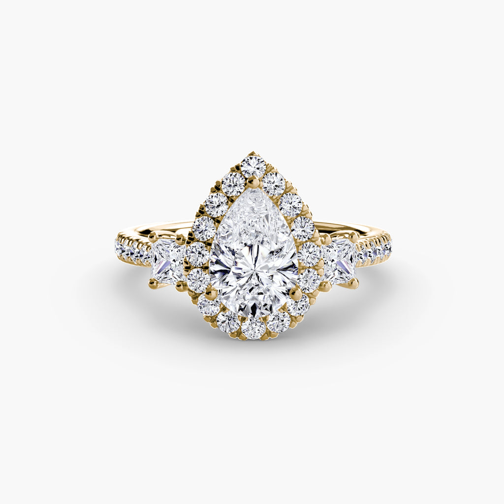 The Florencia Pear Halo Ring