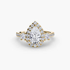 The Florencia Pear Halo Ring