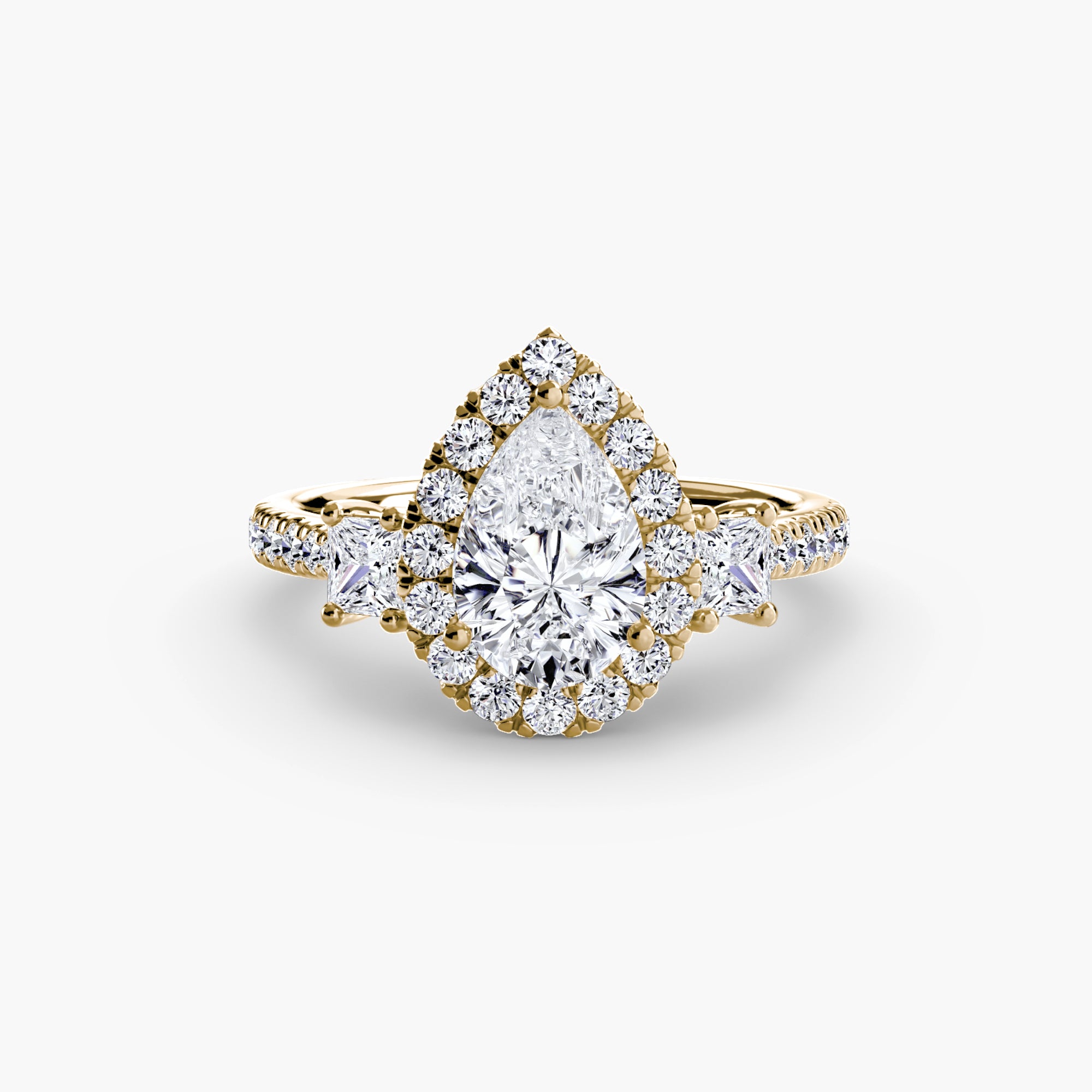 The Florencia Pear Halo Ring