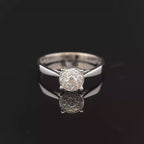 Cluster Solitaire 0.25ct Natural Diamond Engagement Ring