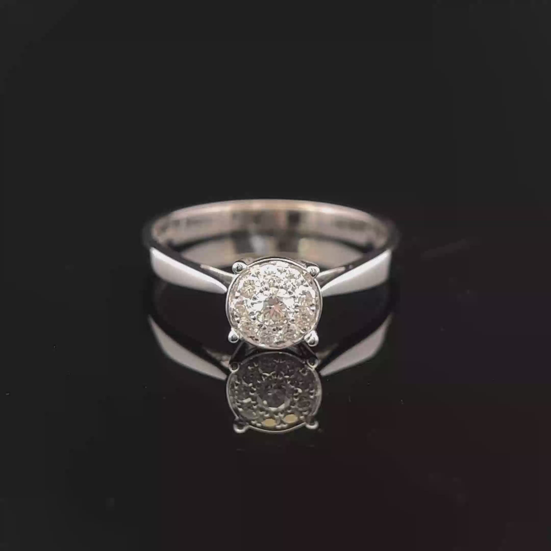 Cluster Solitaire 0.25ct Natural Diamond Engagement Ring