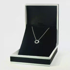 18k White Gold Diamond Halo Necklace