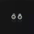 18k White Gold Halo 0.14ct Diamond Earrings - FREE NEXT DAY DELIVERY