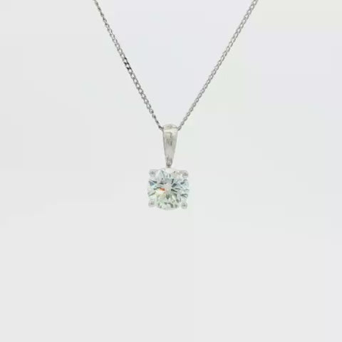 Diamond Necklace 1ct Lab in 9k White Gold