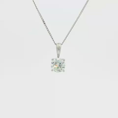 Diamond Necklace 1ct Lab in 9k White Gold