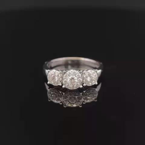 18k White Gold Three Stone 0.5carat Diamond