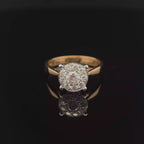 18k Gold Illusion 0.76c Diamond Cluster Ring